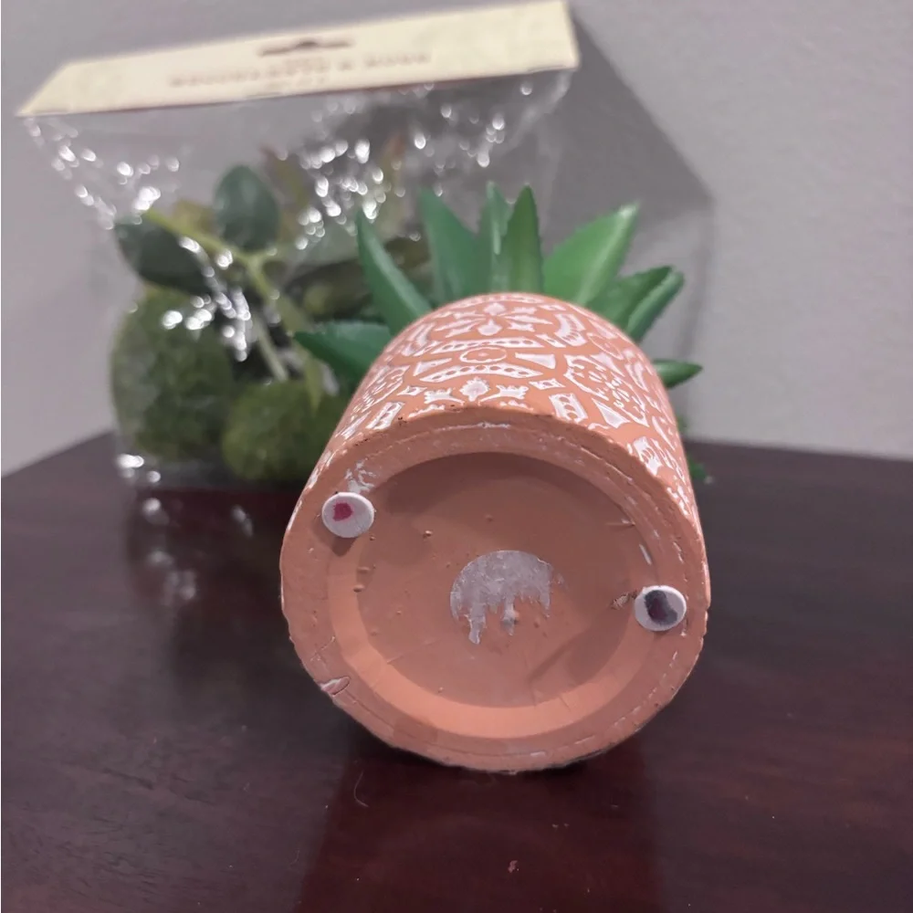 NWT in bag. Cost Plus World Market Faux Succulents/moss. And Small plant.